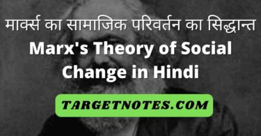 मार्क्स का सामाजिक परिवर्तन का सिद्धान्त | Marx's Theory of Social Change in Hindi