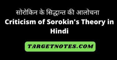 सोरोकिन के सिद्धान्त की आलोचना | Criticism of Sorokin's Theory in Hindi