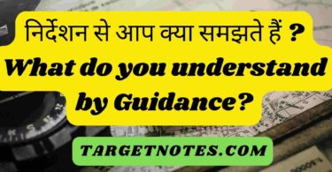 निर्देशन से आप क्या समझते हैं ? What do you understand by Guidance?