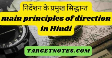 निर्देशन के प्रमुख सिद्धान्त | main principles of direction in Hindi