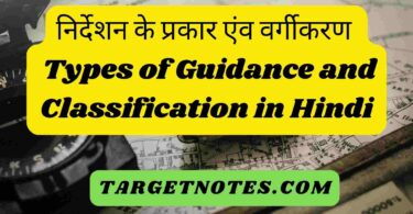 निर्देशन के प्रकार एंव वर्गीकरण | Types of Guidance and Classification in Hindi