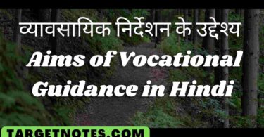 व्यावसायिक निर्देशन के उद्देश्य | Aims of Vocational Guidance in Hindi