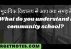 सामुदायिक विद्यालय से आप क्या समझते हैं ? What do you understand by community school?