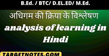 अधिगम की क्रिया के विश्लेषण | analysis of learning in Hindi