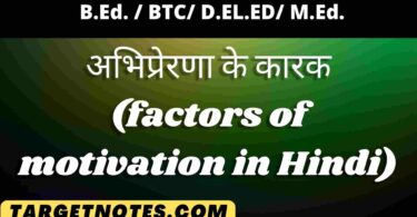 अभिप्रेरणा के कारक (factors of motivation in Hindi)