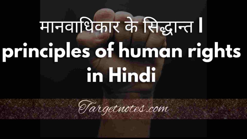 मानवाधिकार के सिद्धान्त | principles of human rights in Hindi