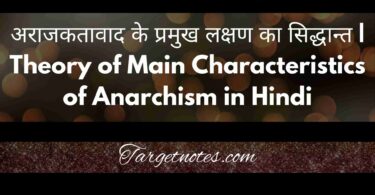 अराजकतावाद के प्रमुख लक्षण का सिद्धान्त | Theory of Main Characteristics of Anarchism in Hindi