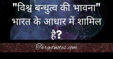 "विश्व बन्धुत्व की भावना" भारत के आधार में शामिल है?