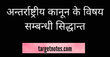 अन्तर्राष्ट्रीय कानून के विषय सम्बन्धी सिद्धान्त