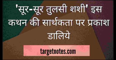 'सूर-सूर तुलसी शशी' इस कथन की सार्थकता पर प्रकाश डालिये