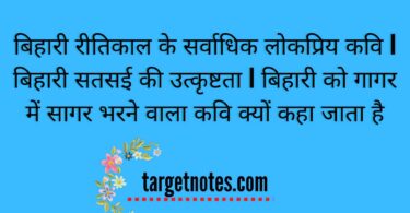 बिहारी रीतिकाल के सर्वाधिक लोकप्रिय कवि | बिहारी सतसई की उत्कृष्टता | बिहारी को गागर में सागर भरने वाला कवि क्यों कहा जाता है