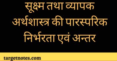 सूक्ष्म तथा व्यापक अर्थशास्त्र की पारस्परिक निर्भरता एवं अन्तर