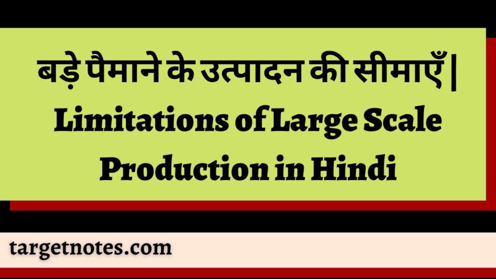 बड़े पैमाने के उत्पादन की सीमाएँ | Limitations of Large Scale Production in Hindi