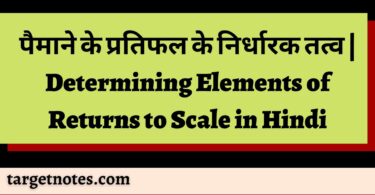 पैमाने के प्रतिफल के निर्धारक तत्व | Determining Elements of Returns to Scale in Hindi