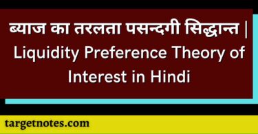 ब्याज का तरलता पसन्दगी सिद्धान्त | Liquidity Preference Theory of Interest in Hindi