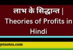 लाभ के सिद्धान्त | Theories of Profits in Hindi
