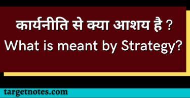 कार्यनीति से क्या आशय है ? What is meant by Strategy? 