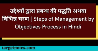 उद्देश्यों द्वारा प्रबन्ध की पद्धति अथवा विभिन्न चरण | Steps of Management by Objectives Process in Hindi