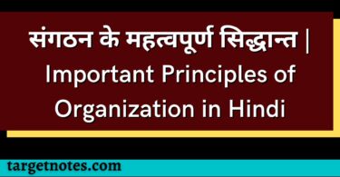 संगठन के महत्वपूर्ण सिद्धान्त | Important Principles of Organization in Hindi