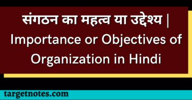 संगठन का महत्व या उद्देश्य | Importance or Objectives of Organization in Hindi