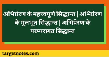 अभिप्रेरण के महत्त्वपूर्ण सिद्धान्त | अभिप्रेरण के मूलभूत सिद्धान्त | अभिप्रेरण के परम्परागत सिद्धान्त