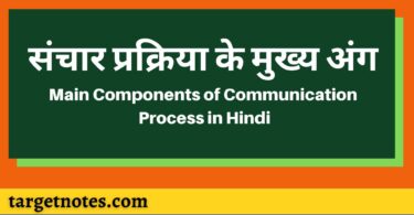 संचार प्रक्रिया के मुख्य अंग | Main Components of Communication Process in Hindi