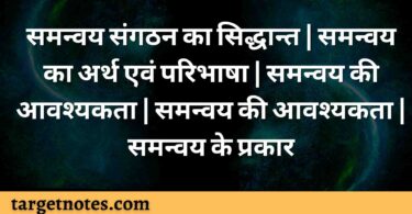 समन्वय संगठन का सिद्धान्त | समन्वय का अर्थ एवं परिभाषा  | समन्वय की आवश्यकता | समन्वय की आवश्यकता | समन्वय के प्रकार