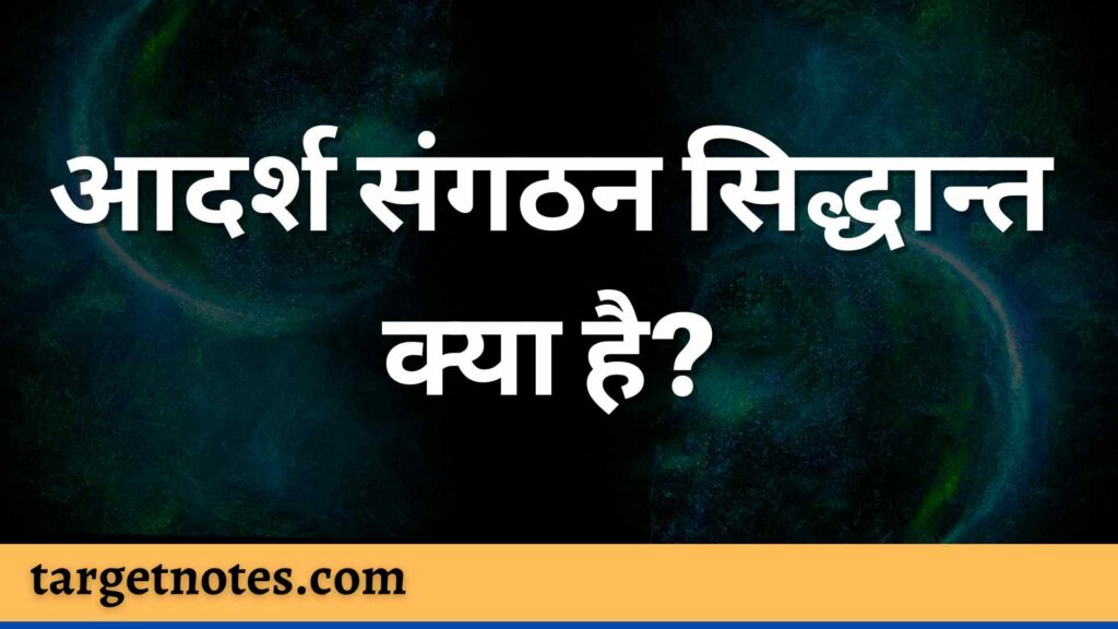 आदर्श संगठन सिद्धान्त क्या है?