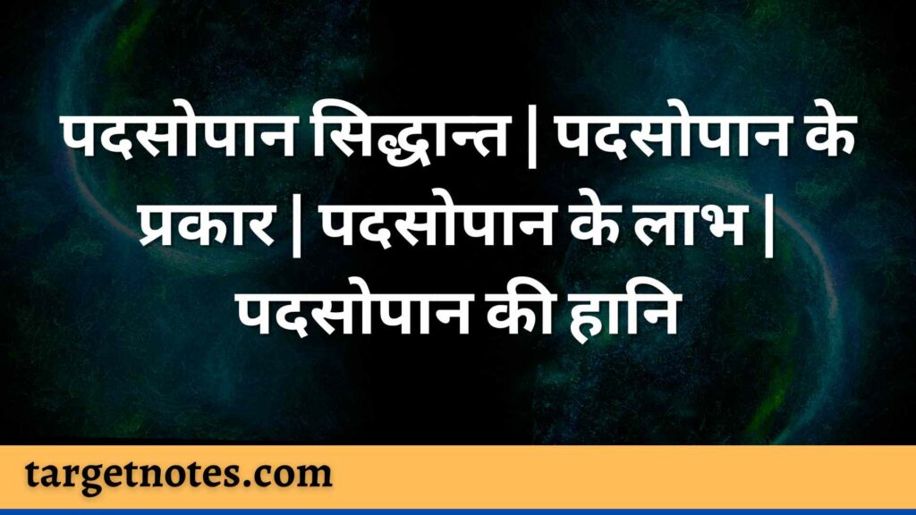 पदसोपान सिद्धान्त | पदसोपान के प्रकार | पदसोपान के लाभ | पदसोपान की हानि