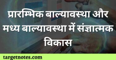 प्रारम्भिक बाल्यावस्था और मध्य बाल्यावस्था में संज्ञात्मक विकास