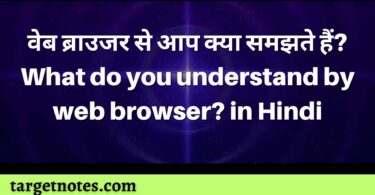 वेब ब्राउजर से आप क्या समझते हैं? What do you understand by web browser? in Hindi