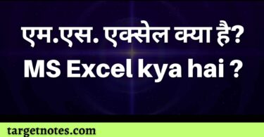 एम.एस. एक्सेल क्या है? MS Excel kya hai ?