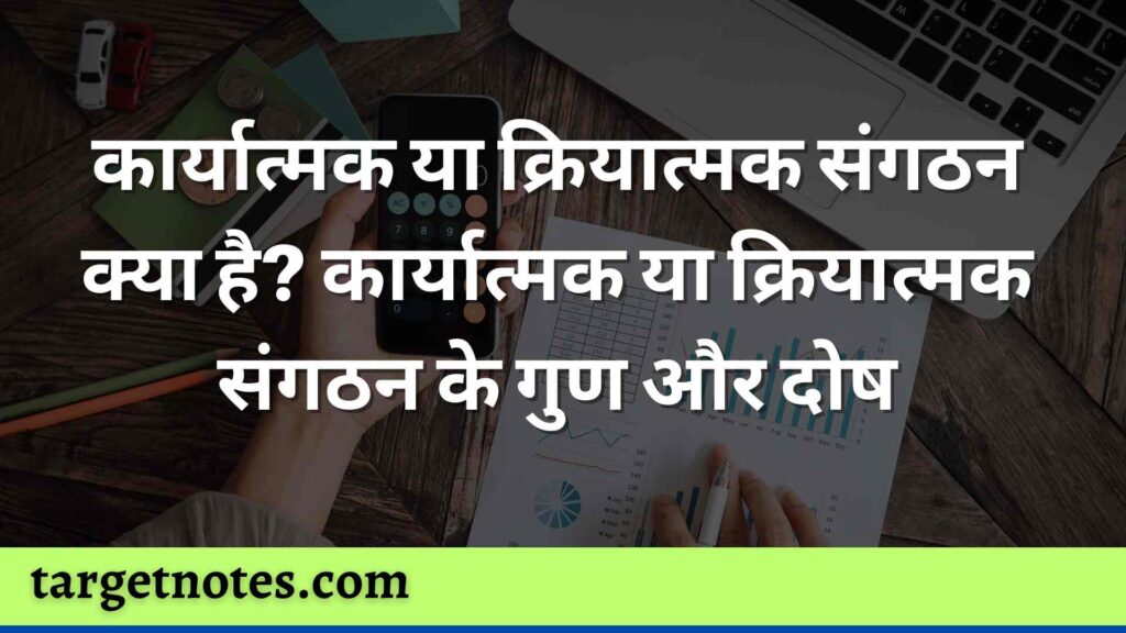 कार्यात्मक या क्रियात्मक संगठन क्या है? कार्यात्मक या क्रियात्मक संगठन के गुण और दोष