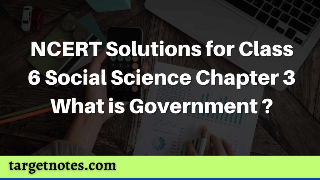 NCERT Solutions for Class 6 Social Science Chapter 3 What is Government ?