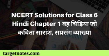 NCERT Solutions for Class 6 Hindi Chapter 1 वह चिड़िया जो कविता सारांश, सप्रसंग व्याख्या