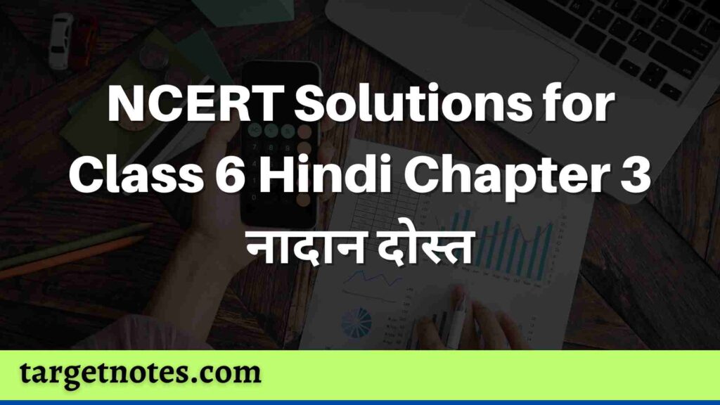 NCERT Solutions for Class 6 Hindi Chapter 3 नादान दोस्त