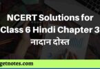 NCERT Solutions for Class 6 Hindi Chapter 3 नादान दोस्त