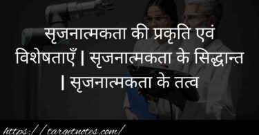 सृजनात्मकता की प्रकृति एवं विशेषताएँ | सृजनात्मकता के सिद्धान्त | सृजनात्मकता के तत्व