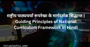 राष्ट्रीय पाठ्यचर्या रूपरेखा के मार्गदर्शक सिद्धान्त | Guiding Principles of National Curriculum Framework in Hindi