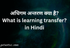 अधिगम अन्तरण क्या है? What is learning transfer? in Hindi